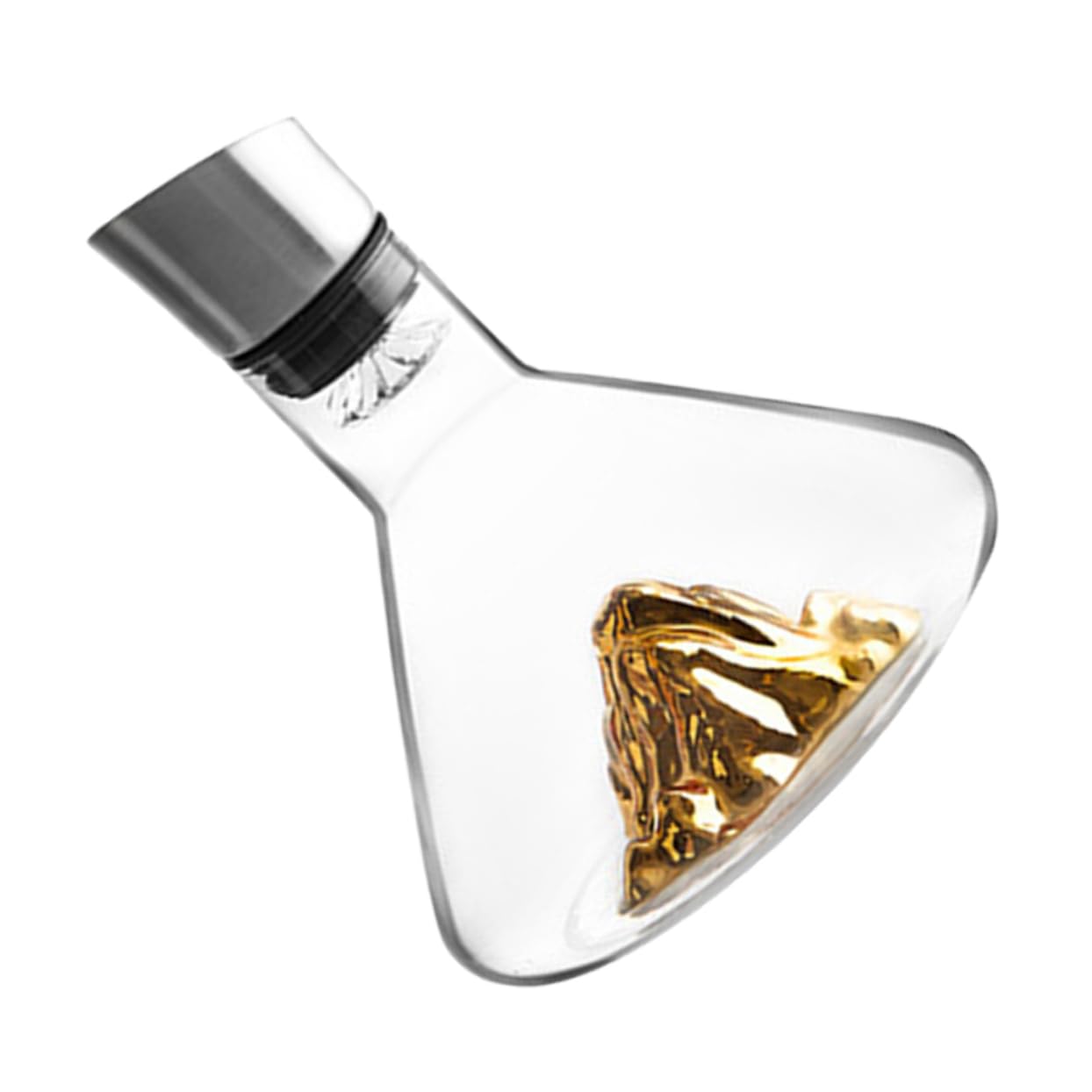Goldene Kristall Weinkaraffe 1500ml, Transparenter Wein Dekanter