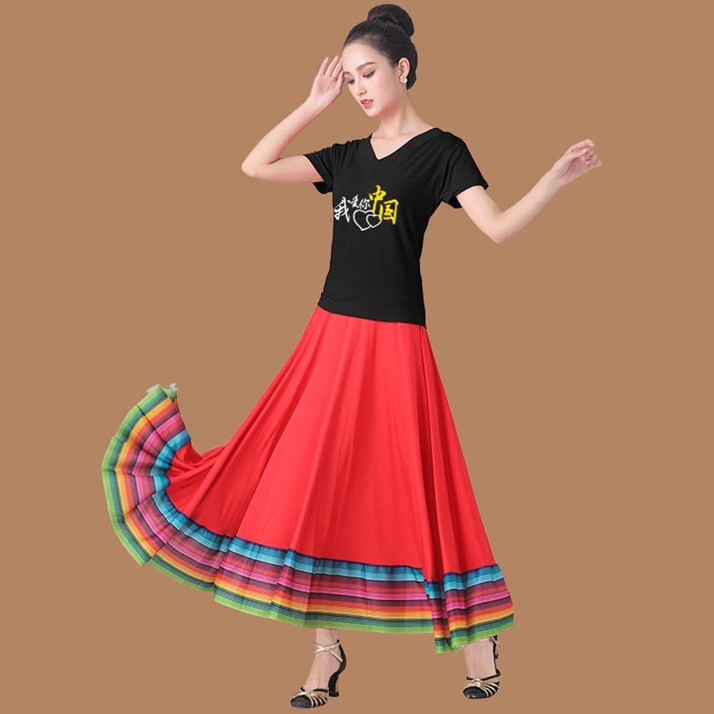 Gonna Da Ballo Flamenco E Folcloristica – Lunga Colorata, Vita Elastica 70-76 Cm, Perfetta Per Spettacoli E Feste - 4