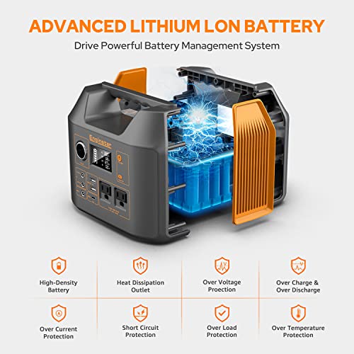 Portable Power Station EnginStar 300W Solar Generator 110V 296Wh Power Bank Two Pure Sine Wave AC Outlet 80000mAh Lithium Battery Pack for Camping Outdoors Trip RV Hunting Vans Emergency Backup - Image 4