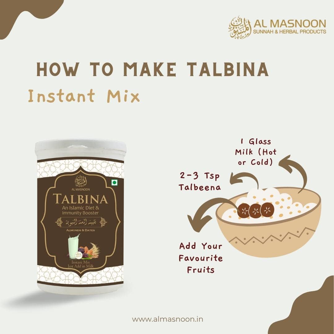 Talbina with Almond Dates Instant Mix 300G (Pack of 2) A Sunnah & Healthy Food for All Age Group