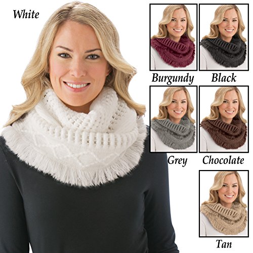Collections Etc Soft Winter Infinity Fringe Scarf3