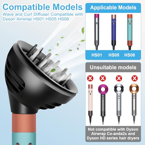 Fixbetter Diffusor aufsätze für Dyson Airwrap HS05 HS01 HS08, Wellen und Locken Diffusor für Dyson Airwrap Aufsatz, umwandelbar für Dyson Airwrap Styler in Haartrockner