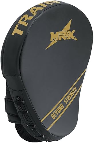 Miniatura 6 de Manoplas de boxeo MMA Muay Thai - Almohadillas de boxeo de gel Tech de cuero curvadas de enfoque, almohadillas de mano de entrenamiento para artes