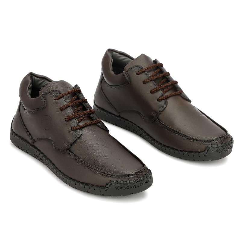 VOBLAND Mens Shoes Synthetic Leather Lace-Up Moccasins Casual Loafers for Men (Color:-Brown, Size:-9) (B0D47BWY6F) Amazon Price History, Amazon Price Tracker