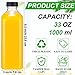 Didaey 30 Pieces 33 oz Plastic Juice Bottles with Caps Bulk, Clear Empty Juice Bottles with Lids, Reusable Beverage Containers for Freezer, Fridge, Milk, Smoothies, Drinking Beverages (Black)