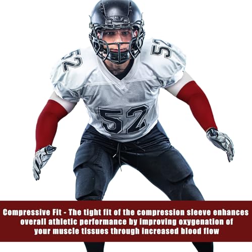 Coume 2 Pairs Double Arm Sleeves Football Drip Arm Sleeves for Football Basketball Baseball Volleyball4