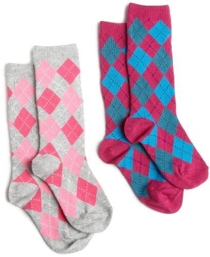 Jefferies Socks Girls 2-6X Argyle 2 Pack Knee High Hipster