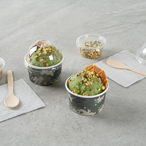 Image of Restaurantware Green 50 Count To Go Cup Disposable 3 x 3 x 1.8 Inches Paper Mini Cup Grease-Resistant Cup Recyclable Durable Design