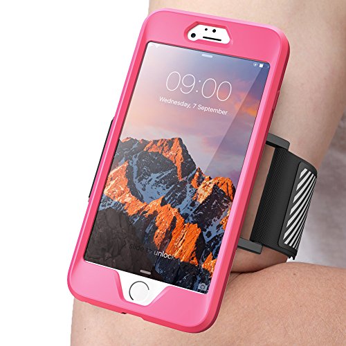 i-Blason iPhone 7 Plus Armband, iPhone 8 Plus Armband, SUPCASE Easy Fitting Sport Running Armband Case with Premium Flexible Case Combo for Apple iPhone 7 Plus 2016 / iPhone 8 Plus 2017 (Pink)