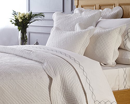 Calla Angel Sage Garden Luxury Pure Cotton Quilted Pillow Sham, Euro, 26x26, White - Image 3