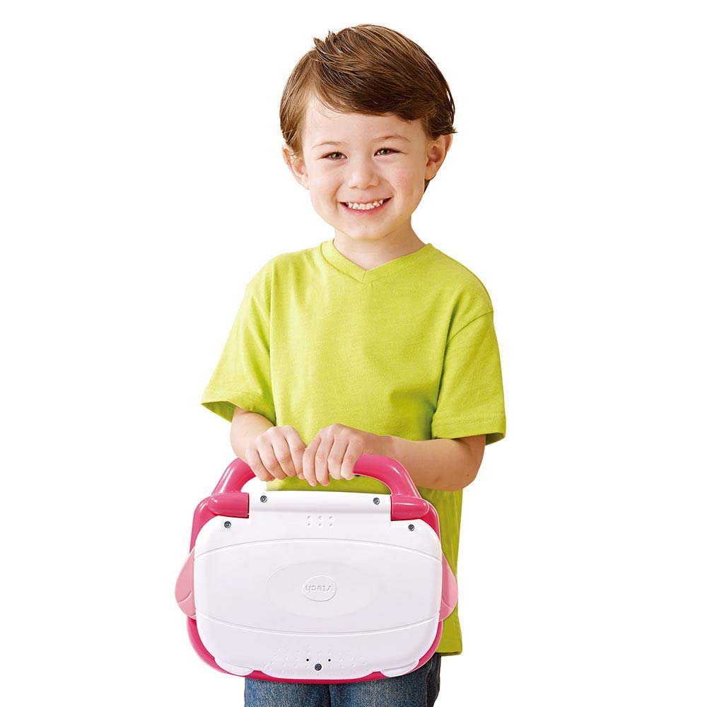 VTech - Clic, Mon Ami l'Ordi Rose, Computer Portatile Bambino con Schermo Retroilluminato e Animato, 9 Giochi Educativi, Giocattolo Interattivo, Regalo Bambino da 3 Anni a 6 Anni - Contenuto in