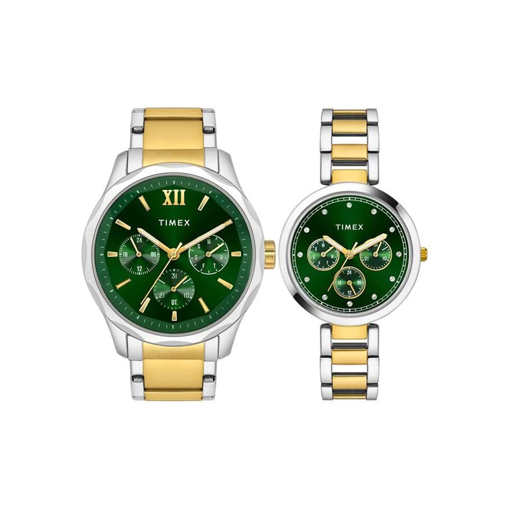 TIMEX Unisex 44.00/35.00 mm Empera Green Dial Two-Tone Stainless Steel Bracelet Analog Display Watch - TW00PR278(Not assigned, Not assigned) (B0BCQYP73Z) Amazon Price History, Amazon Price Tracker