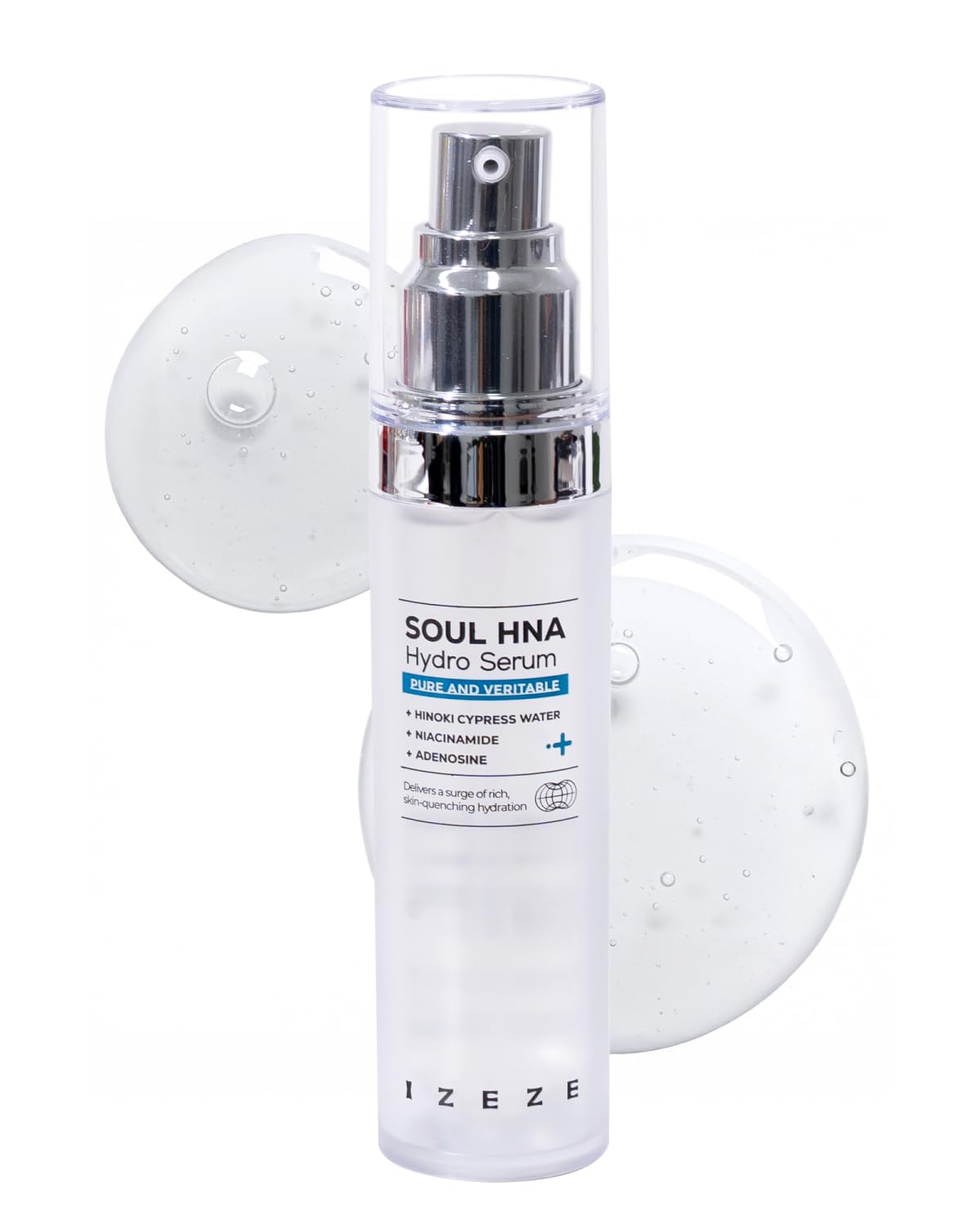 IZEZE Soul HNA Hydro Serum 1.01 fl.oz, 30 ml | Hyaluronic Acid 8types, Niacinamide Serum, Hydrating for Dry Skin, Korean Skincare, Coreano Anti Wrinkle Skincare