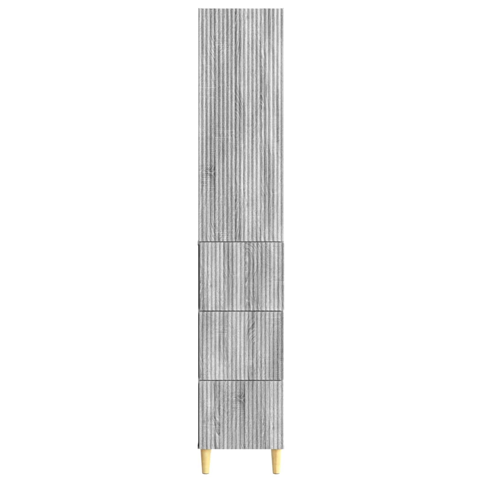 2-częściowy zestaw szaf Sonoma szary materiał drewnopochodny 33 x 34,5 x 90 cm, zajmuje mało miejsca do przechowywania, wszechstronne połączenie do salonu, jadalni, sypialni, na balkon i taras