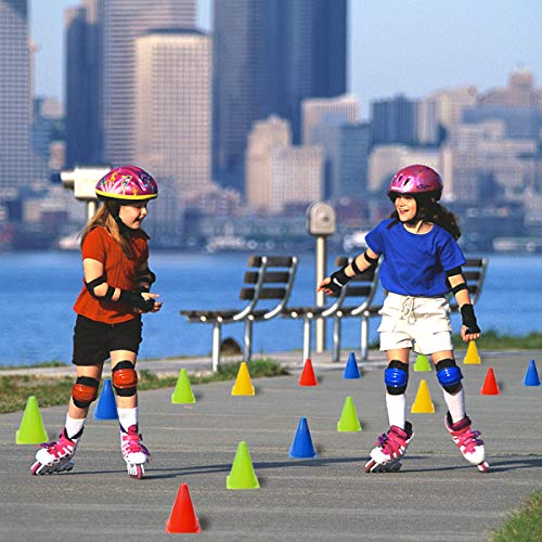 YSBER 12 Markierkegel Fußbal, Hütchen Kinder Pylonen Fußball, Trainingskegel Hilfs, Multifunktionskegel, verwendet für Kinder Sport, Reitsport, Heimfitness und Hundetraining