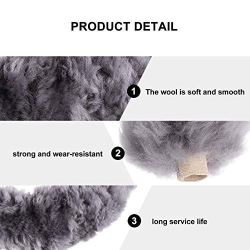 FAVOMOTO Conjunto de Tampa Do Volante Do Carro de 3 Unidades Capa Fofa Do Freio de Mão (Cinza)