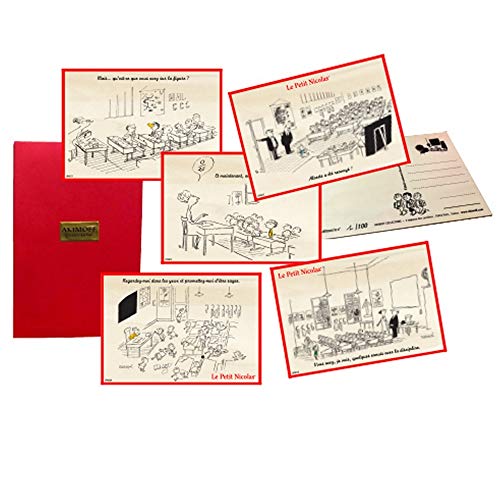 5 cartes postales en bois Le Petit Nicolas Akimoff LPN020 pour une déco vintage