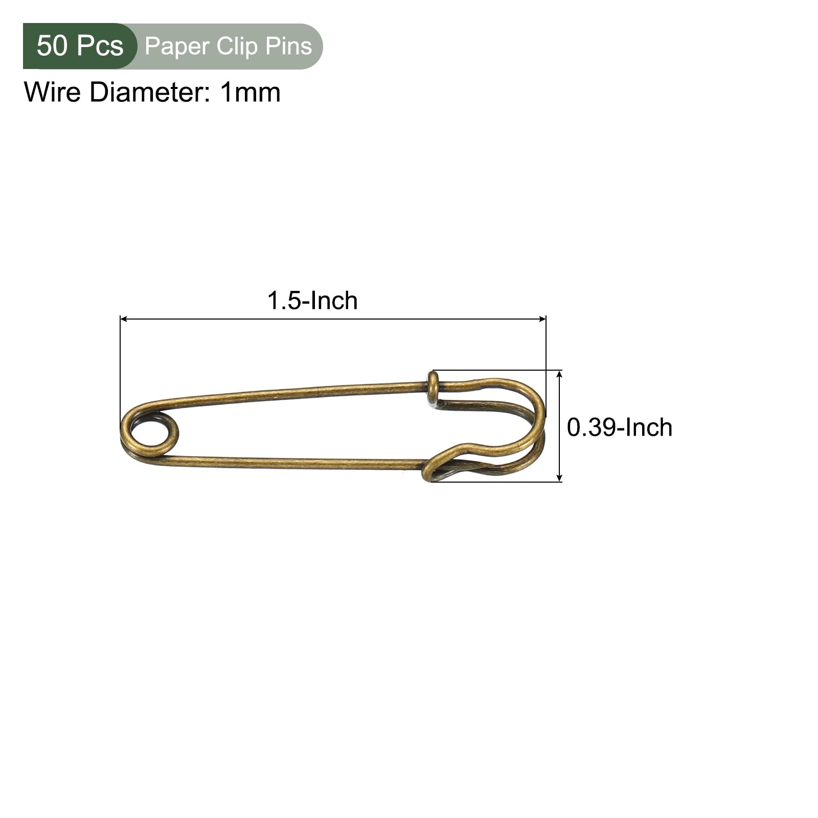 YOKIVE 50 Pcs Safety Pins, Large Metal Sewing Pins, Bronze Tone, 1.5 Inch - Image 2