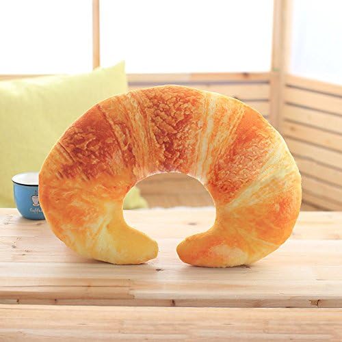 1Pc Comfortable Plush Pillow Cushion Croissant Absorbing Bolster U Neckpillow
