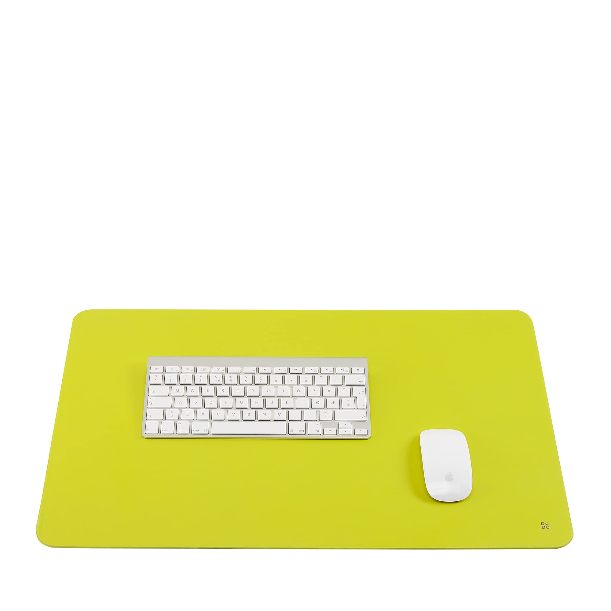 DUDU Sottomano Scrivania Ufficio in Pelle Bicolore CM 61x40, Double-Face Arrotolabile, Antiscivolo Morbido Senza Cuciture Lime
