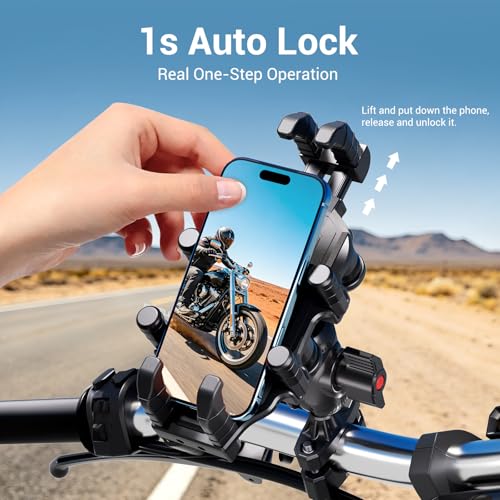 Image of EDYELL Mobile Holder for Bike,Motorcycle Phone Mount Holder, Anti-Theft, Anti-Vibration Dampener Mount,360 Adjustable for Motorcycle Bike ATV Scooter Fit 4.7 inch-7.2 inch Cellphone 12-M Warranty(KT-315A)