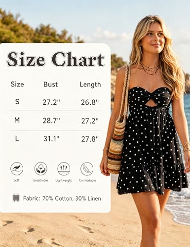 Image of HOCANDY Womens Strapless Mini Dress Twist Knot Front Cut Out Babydoll Dress Smocked Backless Ruffle Hem Tube Dresses