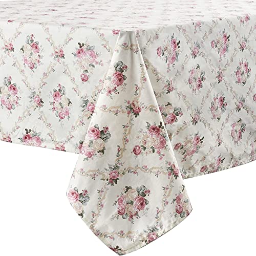 Arquiel Cotton Table Cloth, Twill Pattern Decorative Rectangle Tablecloth, Washable Table Cover Decoration For Kitchen Dinning Wedding Party (Rose 61" X 70") #TOP11
