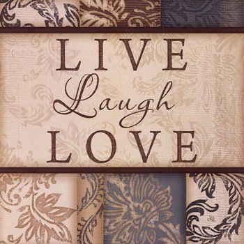 Sagebrush Fine Art SAGJP2295 LIve Laugh Love Poster by Jennifer Pugh 12 00 x 12 00