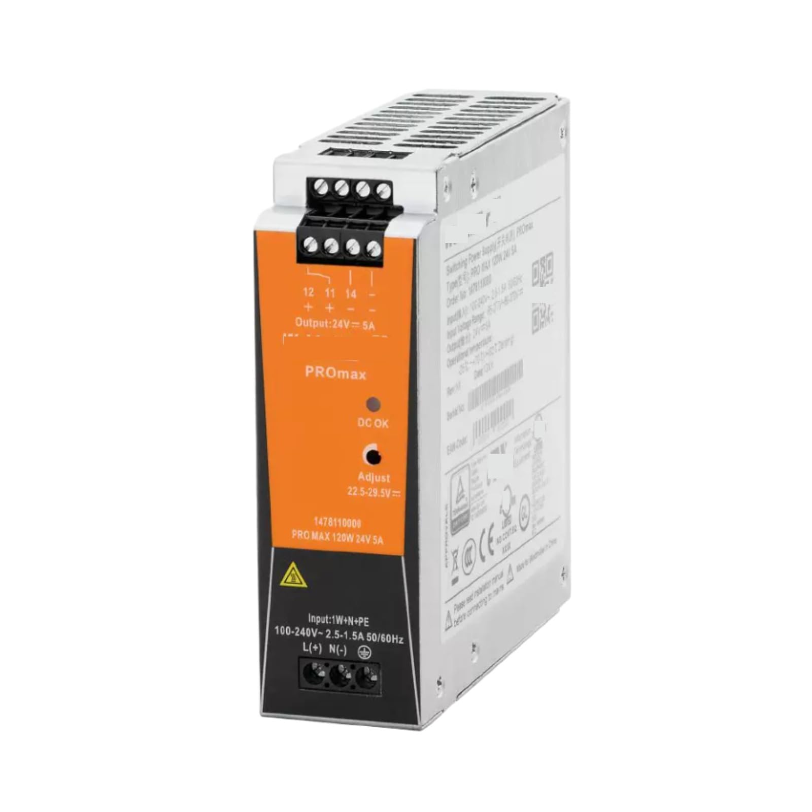 JHSLJCQS Switch Mode Power Supply, 1478110000, PRO MAX 120W 24V 5A, Switching Power Supply