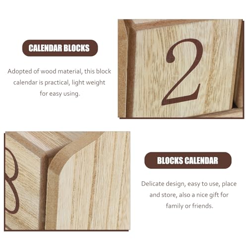 Calendario de madera con iluminación a batería bloques reutilizables 3
