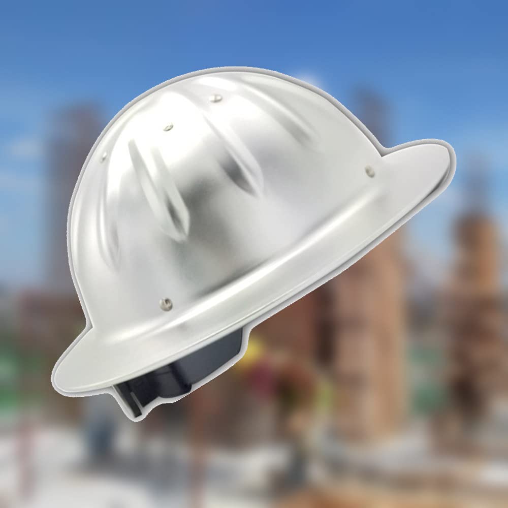Casco de Seguridad, Casco Casco de Trabajo de Aluminio Casco de construcción con Correa de 4 Puntos Casco de construcción con Casco Ajustable Casco de construcción Aluminio Duro