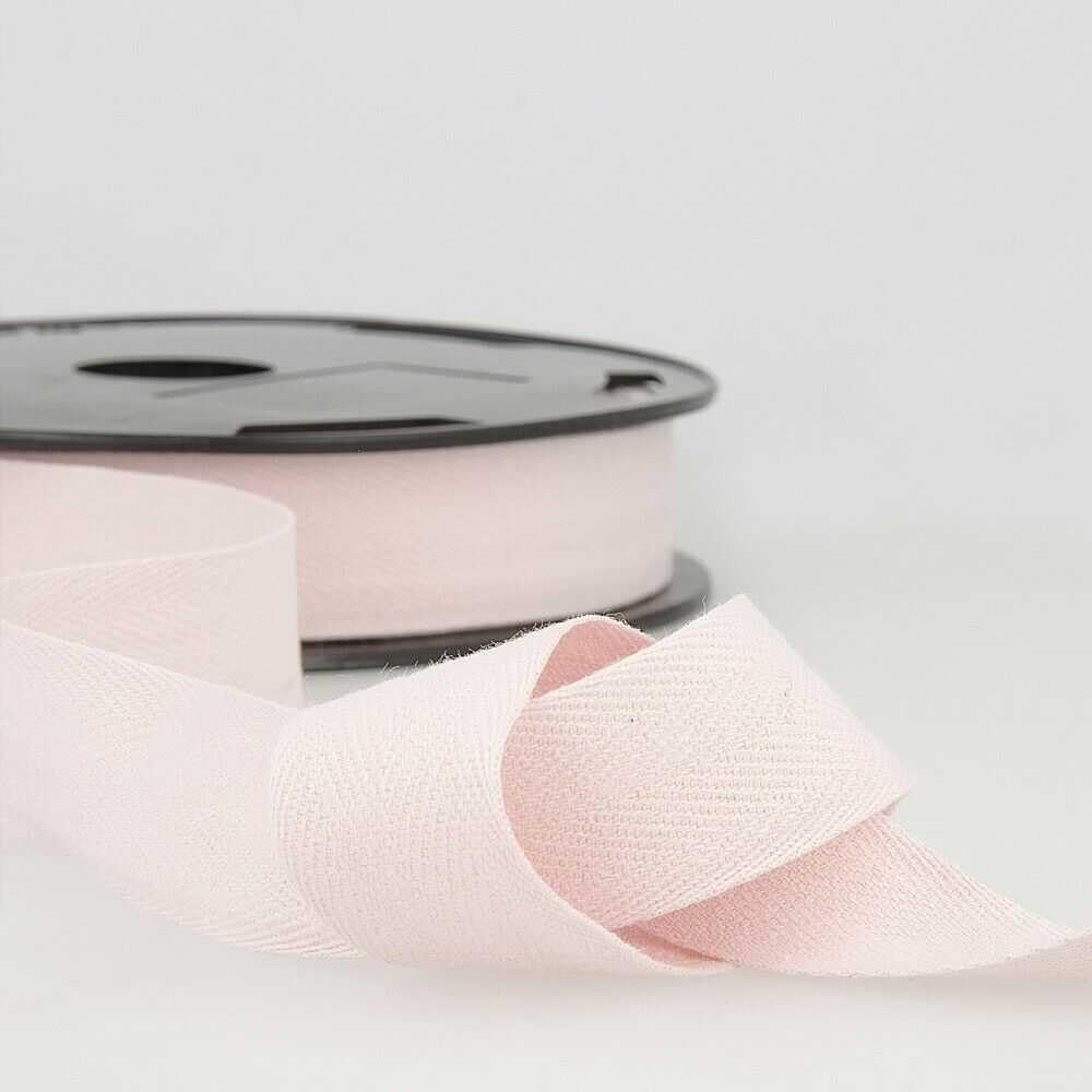 14mm Pure Cotton Herringbone Twill Tape Binding 41 Colours Buy 1 2 4 or 8m+ 343D, 075 Baby Pink, 8 Metres โ image 1
