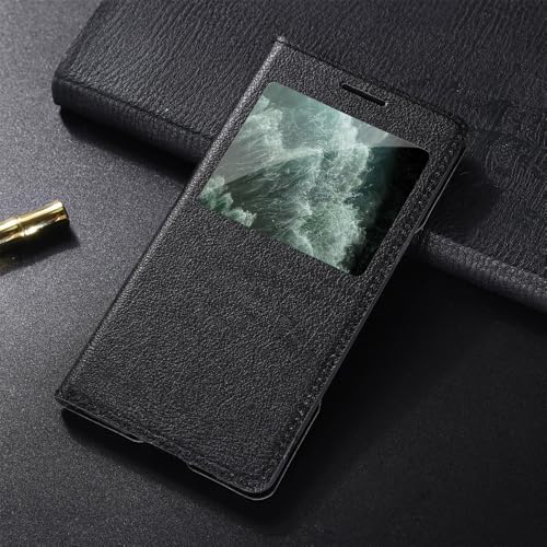 Funda de Cuero con Tapa abatible para Samsung Galaxy Note 20 Ultra10 9 8 5 Plus Pro Lite A81 Slim Transparente, Negro, para Note 10 Plus