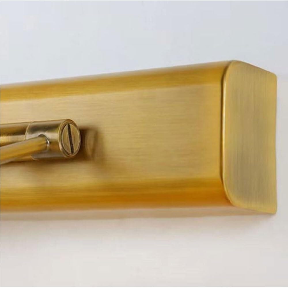 Lampada da Specchio Bagno Vintage Lampada da bagno vintage con striscia in metallo dorato Luce a LED dimmerabile e angolabile per specchio Luce lineare frontale per specchio da bagno(50cm/19.6in)