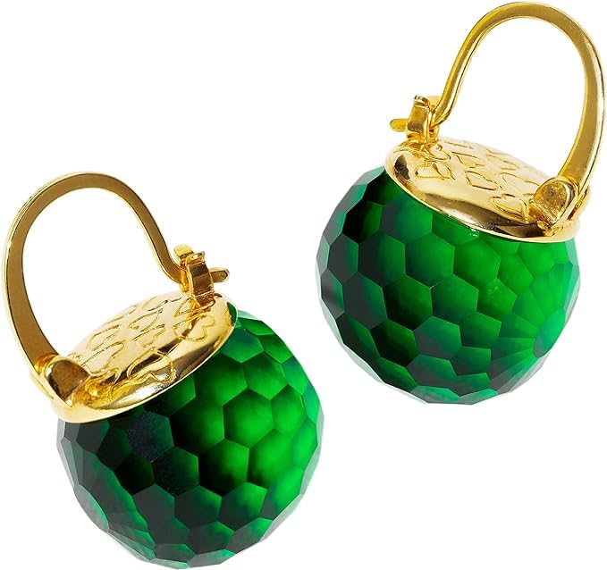 El Regalo Elegant & Graceful Aquamarine Austrian Crystal Earrings for Girls & Women- Sparkly Austrian Crystal Disco Ball Earrings (Dazzling Green) (B0D57WX836) Amazon Price History, Amazon Price Tracker