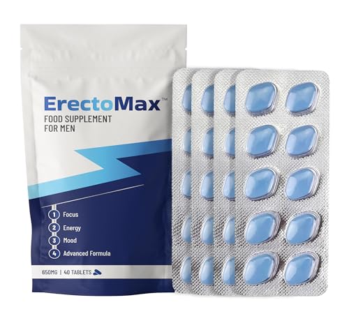 Erectomax | 40 Tablets | Fast Effect 100% Herbal Food Supplement | Fast Acting | Ginseng | Energy and Stamina Support