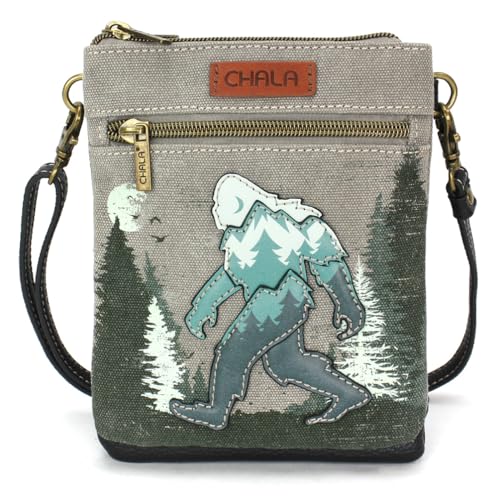 Image of CHALA Double Pocket Xbody Women RFID Protected Canvas Crossody Purse with Adjustable Strap | Double Pocket
