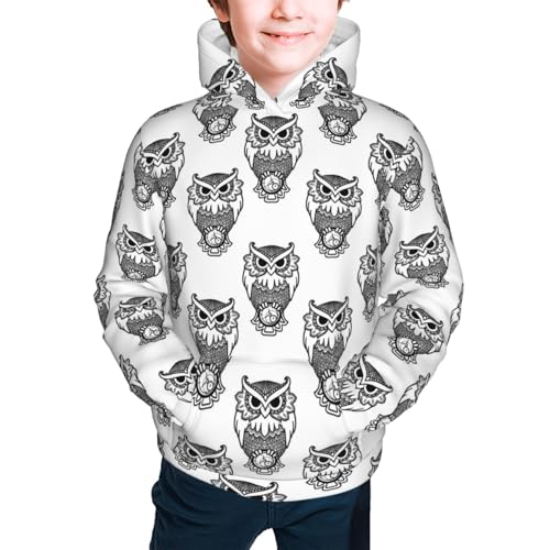 Cute Cartoon Owl Kid Hoodies Boys Sweatshirts Girls Pullover with Pocket3