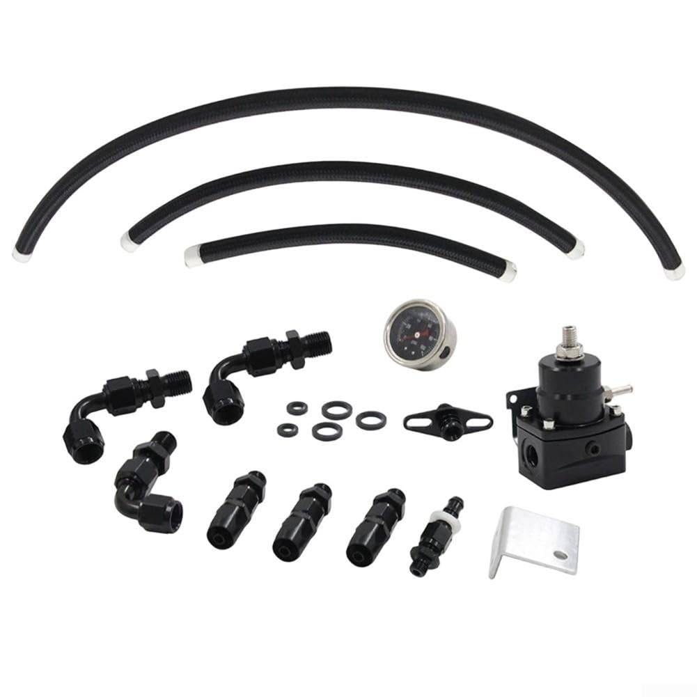 Kit Régulateur Pression Carburant Réglable avec Manomètre(Blue&Red)