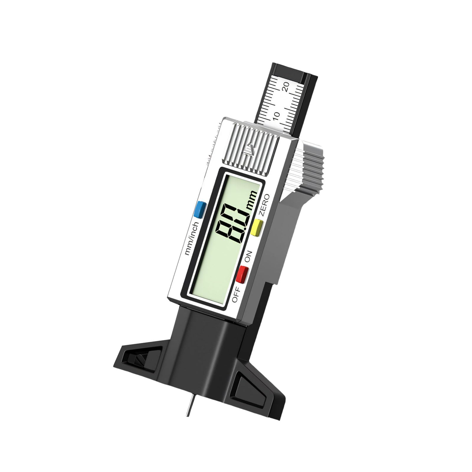 Fromceo Silver Tire Treads Depth Gauges, Wear Detections Measuring Pen Tyre Treads Measurement Tool Tyre Wear Gauges Gauge Digital
