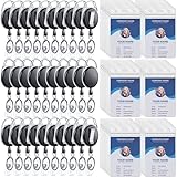 Laumoi Heavy Duty Retractable Badge Holder Reel with Belt Clip Keyring and Waterproof Vertical ID Card Holders for ID Name Card Keychain Badge (30 Pack)