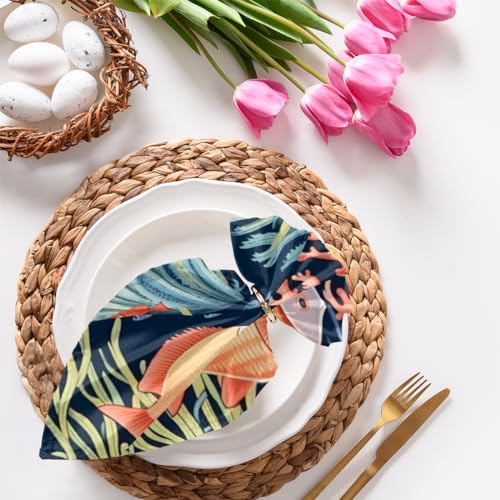 Servilletas de tela Coral Fish set x6 50.5x50.5 cm miniatura 4