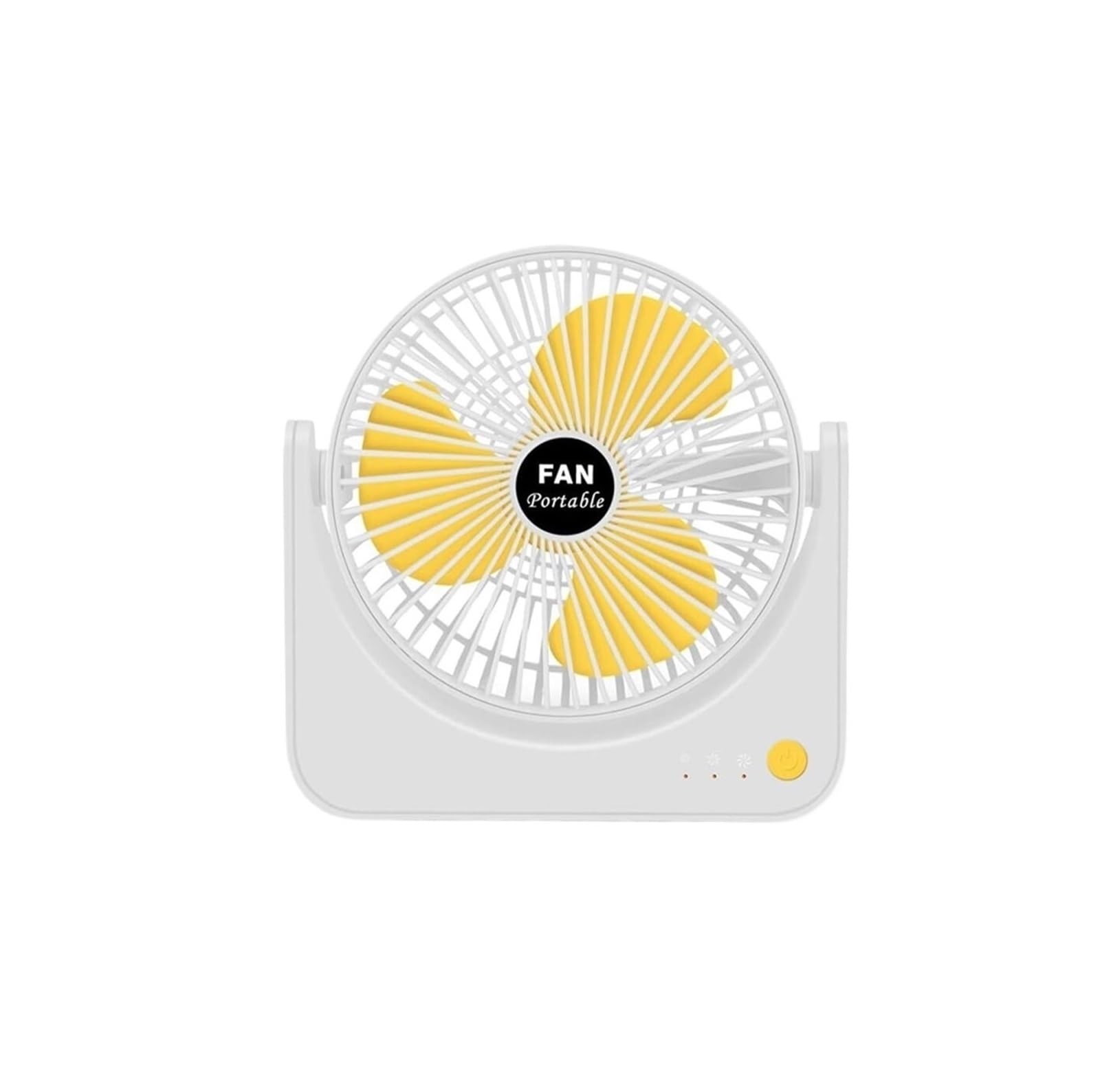 FGJsfhrDTU Portable Fan, Mute 2000mAh Electric Desktop 3 for Dorm Home Personal Battery Operated for Desk(White Yellow)