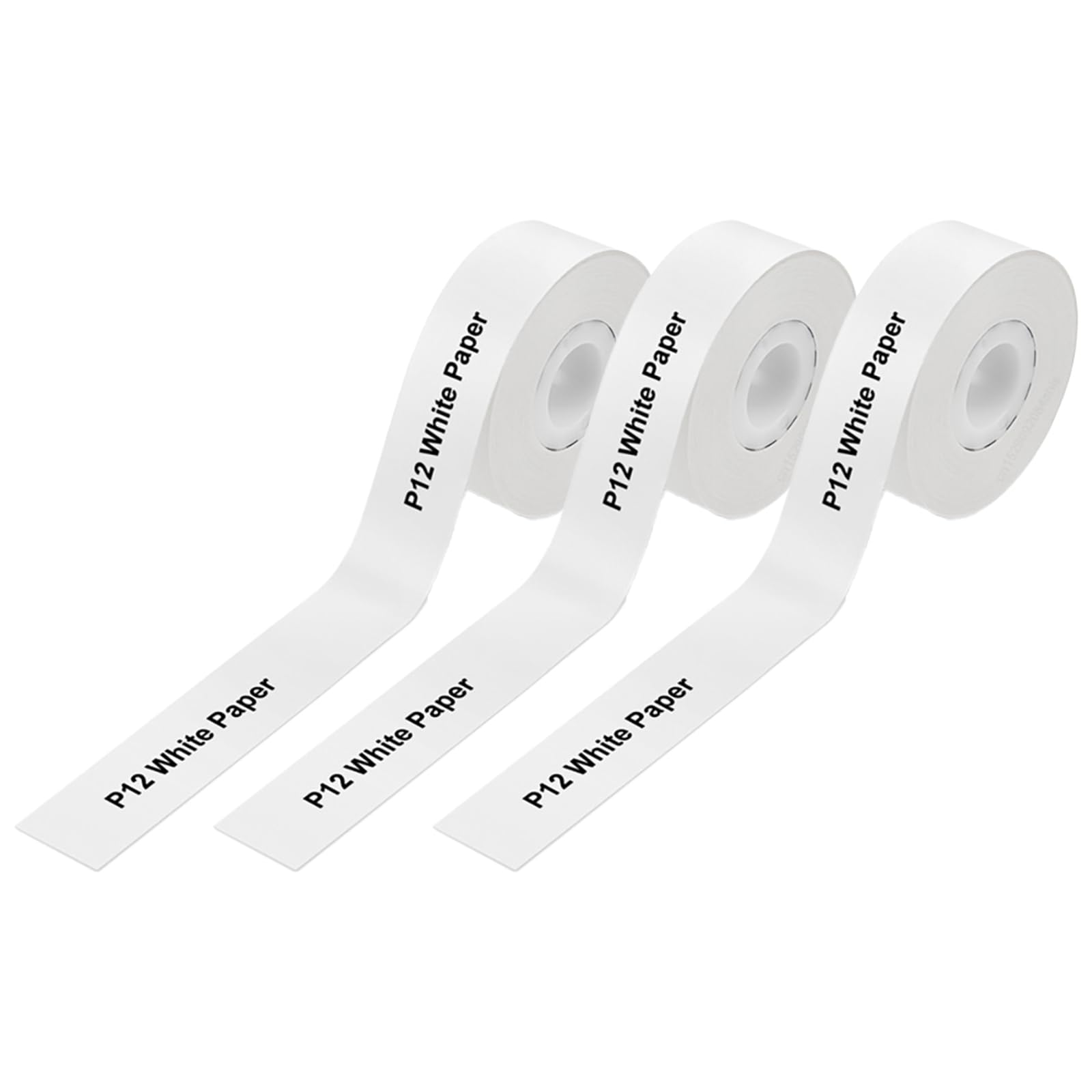 3 Rolls Label Maker Tape,Waterproof DIY Self-Adhesive Labels Compatible for Qutie Label Printer P15/P12/Q2/HP1/HP4/D32/D35 for Name Price Shelf Life Classification(15mmx4m)(White)