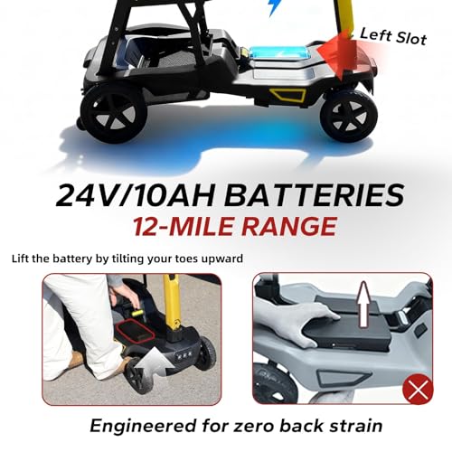 Image of Lightweight Mobility Scooter for Seniors, Powered Mobility Scooter for Adults Portable 37.5 lbs Aluminum Frame | Airline Approved | YL-985S