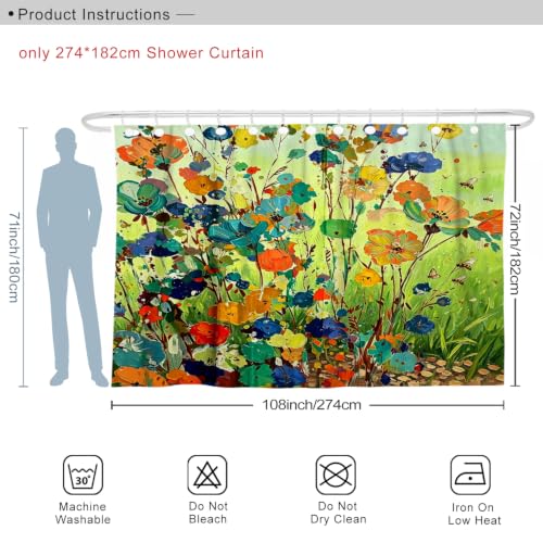Rideau de douche extra large 274x183 cm polyester imperméable - 3