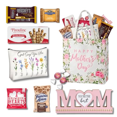 Mother's Day Snack Gift Basket – Assorted Mother's Day Chocolates & Candy Treats, Chocolate Basket, Candy for Mom, Grandma Treats, Sweet Celebration Snacks