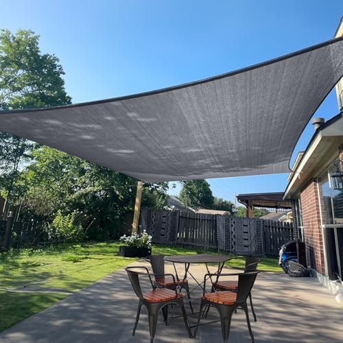 SUNLAX Sun Shade Sail 10' x 13' Dark Grey Rectangle Canopy Sail Shade Cover UV Block Permeable Sunshade Outdoor for Patio Backyard (We Make Custom Size) by SUNLAX - Used condition - US$20.61