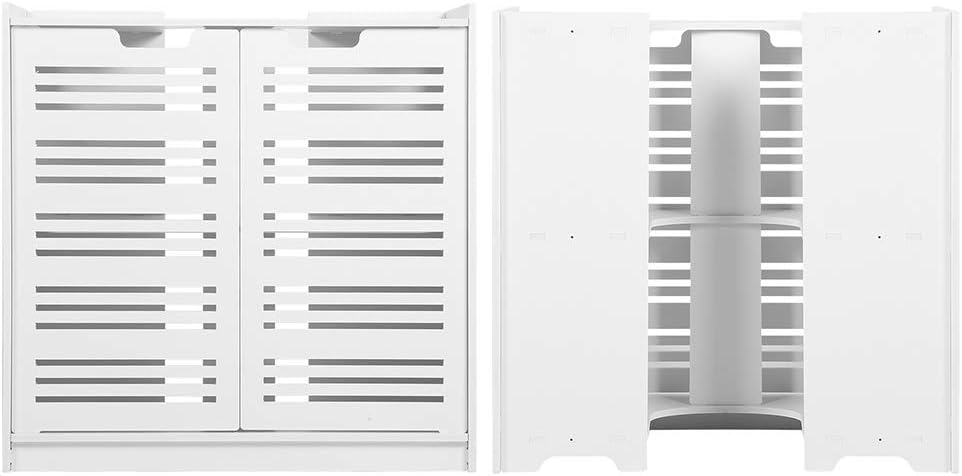 Semme Bathroom Under Sink Cabinet Bathroom u Household Modern Double Door Sink Basin Storage Cabinet for Double Door with Horizontal Stripe Panels for and