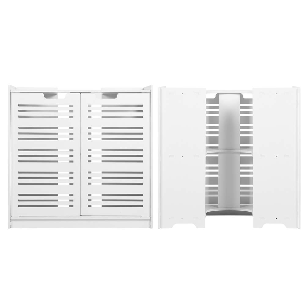 Cocoarm Gabinete de Almacenamiento Moderno para Lavabo de Doble Puerta para el Hogar, Tablero de Madera y Plástico de, Impermeable y Resistente Al Fuego, Ideal para Uso en Baños o Inodoros Familiares